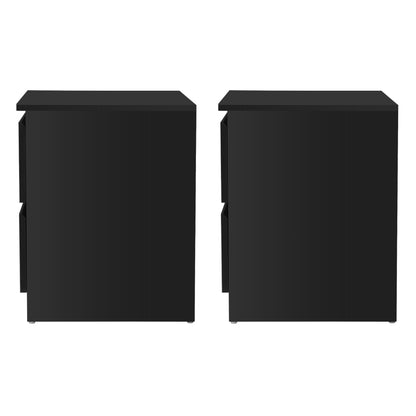 Artiss 2x Bedside Table 2 Drawers - PEPE Black FURNI-E-PURE-BKX2