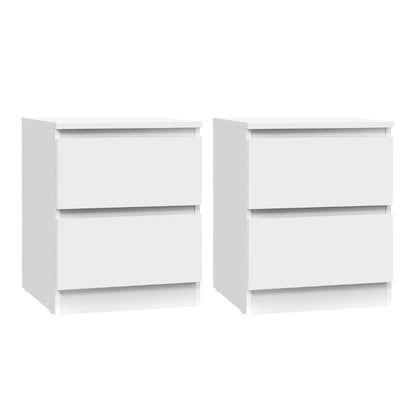 Artiss 2x Bedside Table 2 Drawers - PEPE White FURNI-E-PURE-WHX2