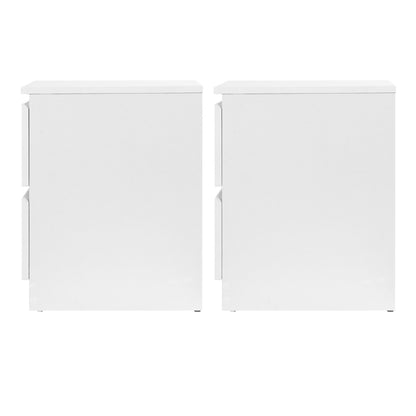 Artiss 2x Bedside Table 2 Drawers - PEPE White FURNI-E-PURE-WHX2