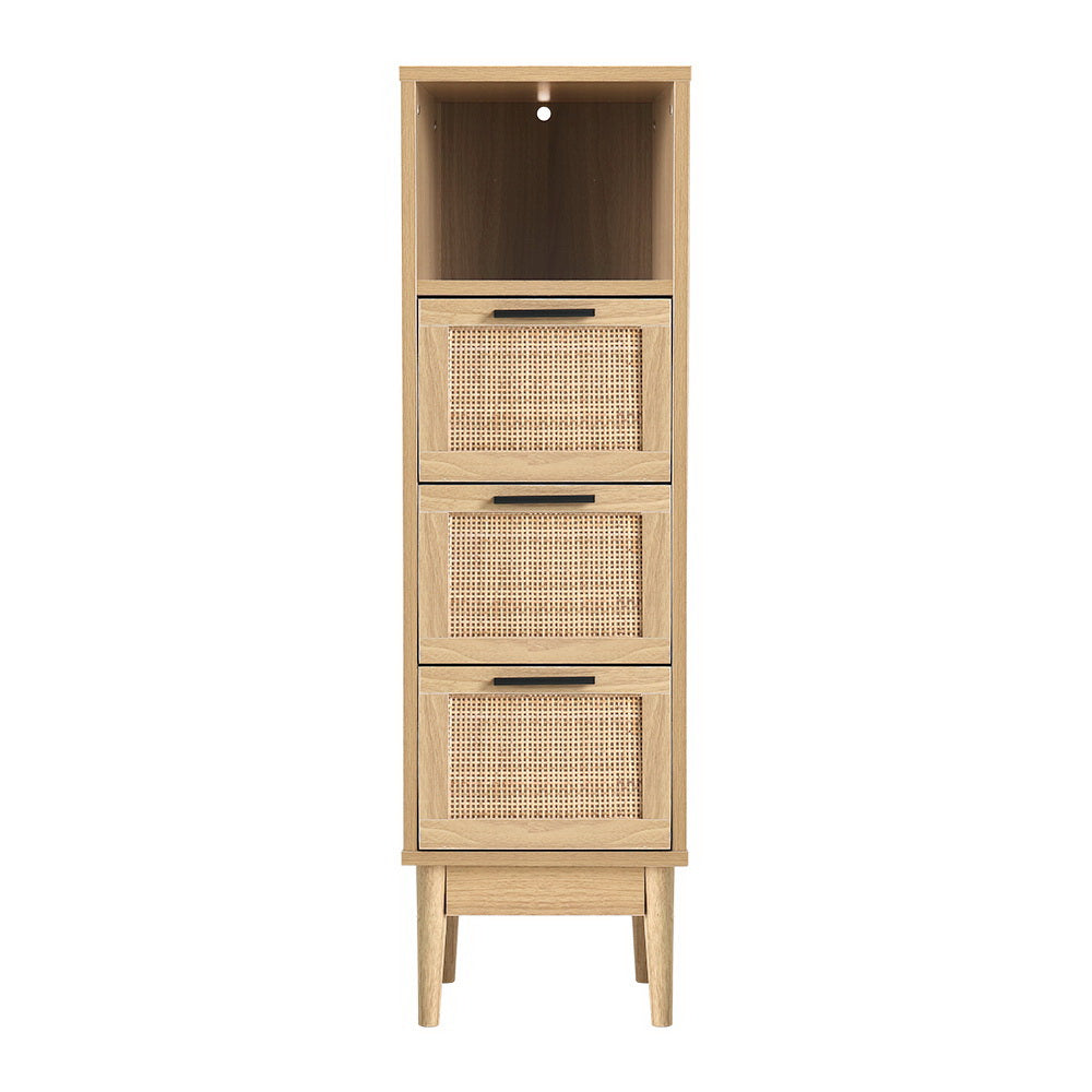 Artiss 3 Chest of Drawers with Shelf - BRIONY Oak FURNI-E-RAT-3D1R-WD