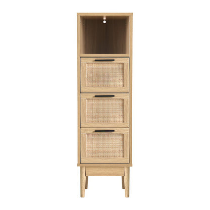 Artiss 3 Chest of Drawers with Shelf - BRIONY Oak FURNI-E-RAT-3D1R-WD