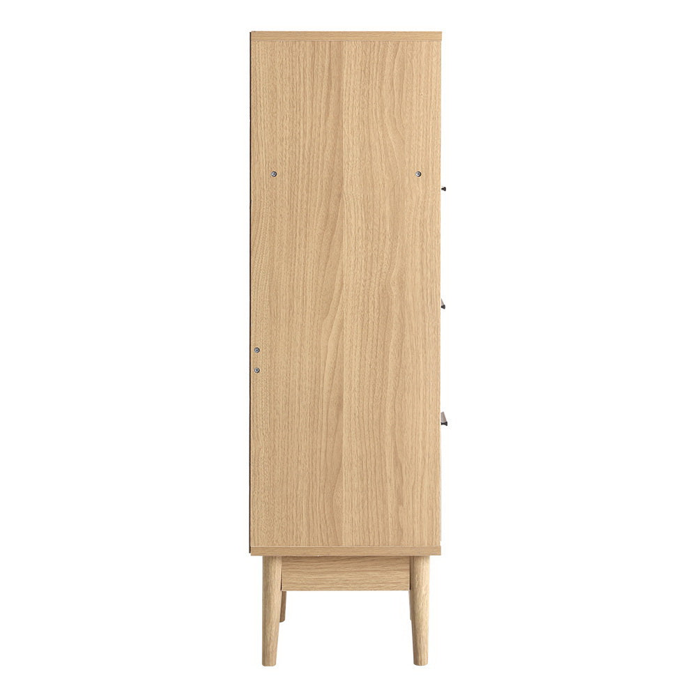 Artiss 3 Chest of Drawers with Shelf - BRIONY Oak FURNI-E-RAT-3D1R-WD