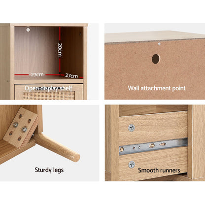 Artiss 3 Chest of Drawers with Shelf - BRIONY Oak FURNI-E-RAT-3D1R-WD