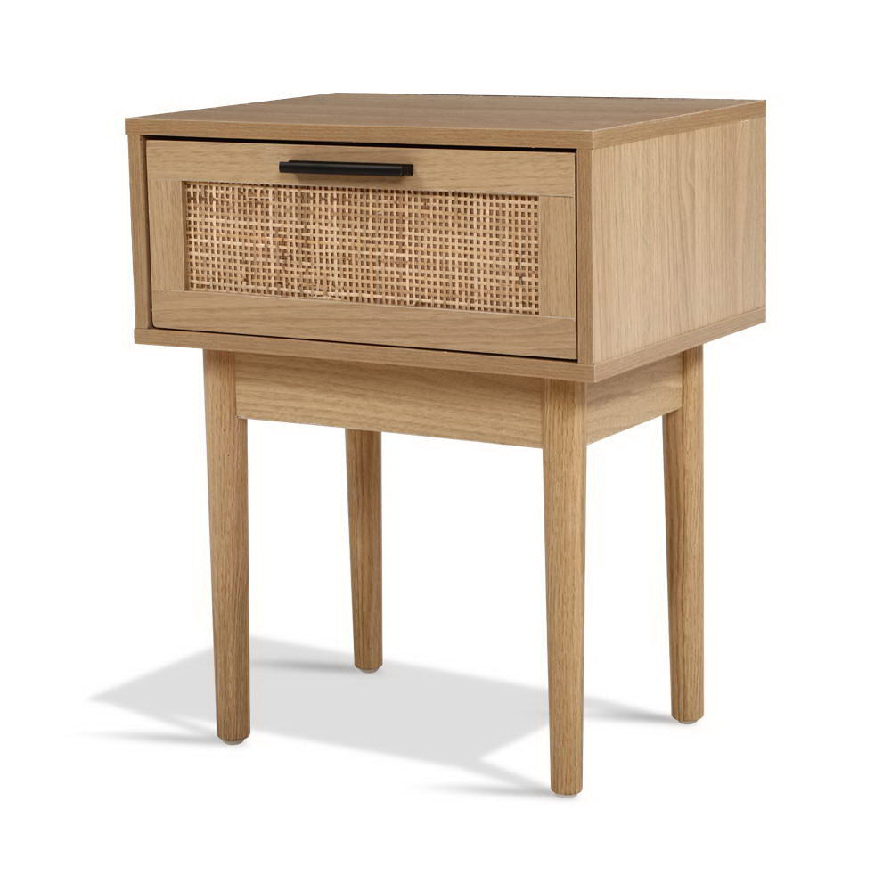 Artiss Bedside Tables Side Table Rattan Drawers Nightstand FURNI-E-RAT-BS-WD