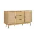 Artiss Rattan Buffet Sideboard - BRIONY Oak FURNI-E-RAT-SID-3D-WD-AB