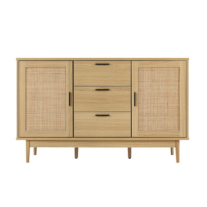 Artiss Rattan Buffet Sideboard - BRIONY Oak FURNI-E-RAT-SID-3D-WD-AB