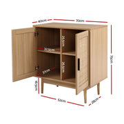 Artiss 2x Buffet Sideboard Cabinet Rattan Cupboard 2 Doors Storage Pantry BRIONY FURNI-E-RAT-SID90-WDX2
