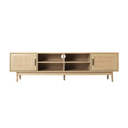 Artiss TV Cabinet Entertainment Unit 180cm Rattan Cole FURNI-E-RAT-TV180-WD-AB