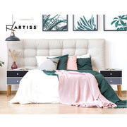 Artiss Bedside Table 2 Drawers - BONDS White FURNI-E-SCAN-BS03-WHBK