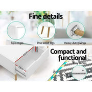 Artiss Coffee Table Storage Drawer White Larin FURNI-E-SCAN-COF02-WH