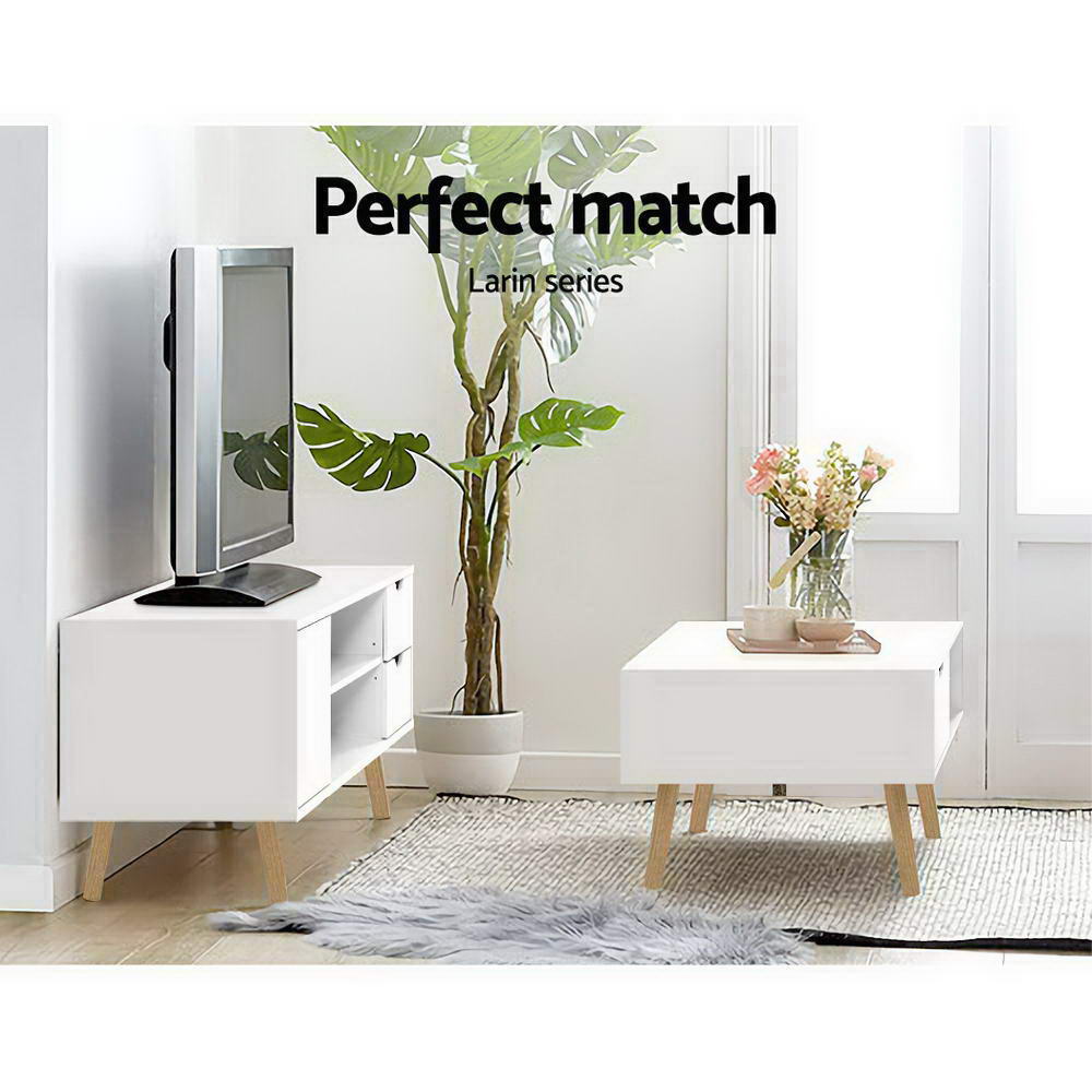 Artiss Coffee Table Storage Drawer White Larin FURNI-E-SCAN-COF02-WH