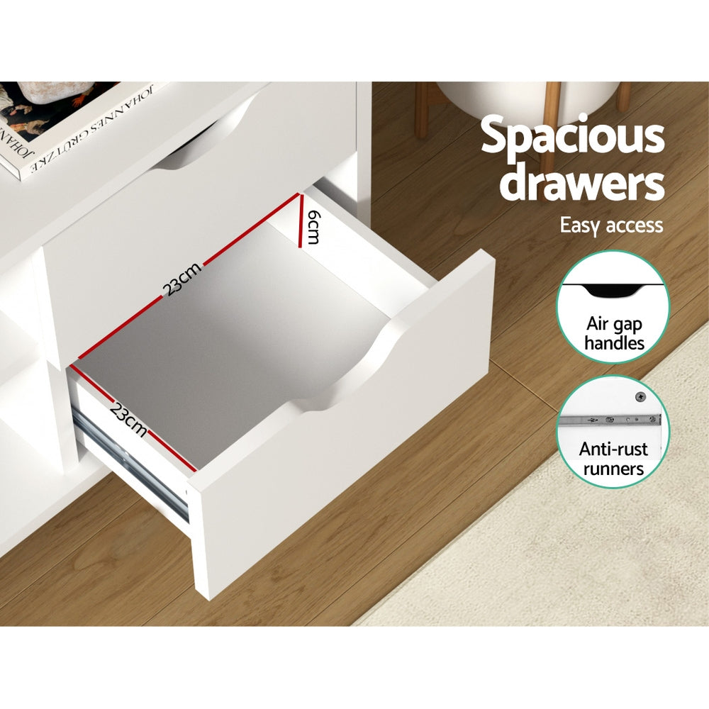 Artiss TV Cabinet Entertainment Unit 120cm White Larin FURNI-E-SCAN-TV01-WH
