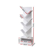 Artiss Tree Bookshelf 7 Tiers - ECHO White FURNI-E-SHELF-7T-WH