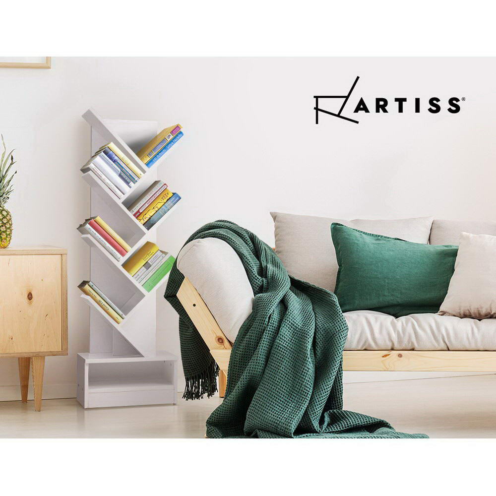 Artiss Tree Bookshelf 7 Tiers - ECHO White FURNI-E-SHELF-7T-WH