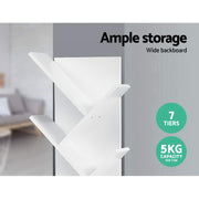 Artiss Tree Bookshelf 7 Tiers - ECHO White FURNI-E-SHELF-7T-WH