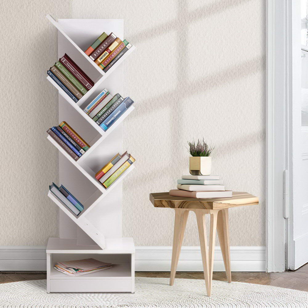 Artiss Tree Bookshelf 7 Tiers - ECHO White FURNI-E-SHELF-7T-WH