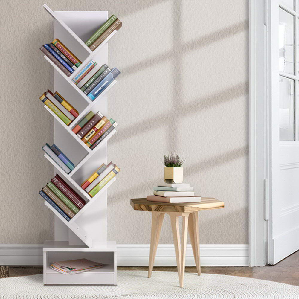 Artiss Tree Bookshelf 9 Tiers - ECHO White FURNI-E-SHELF-9T-WH