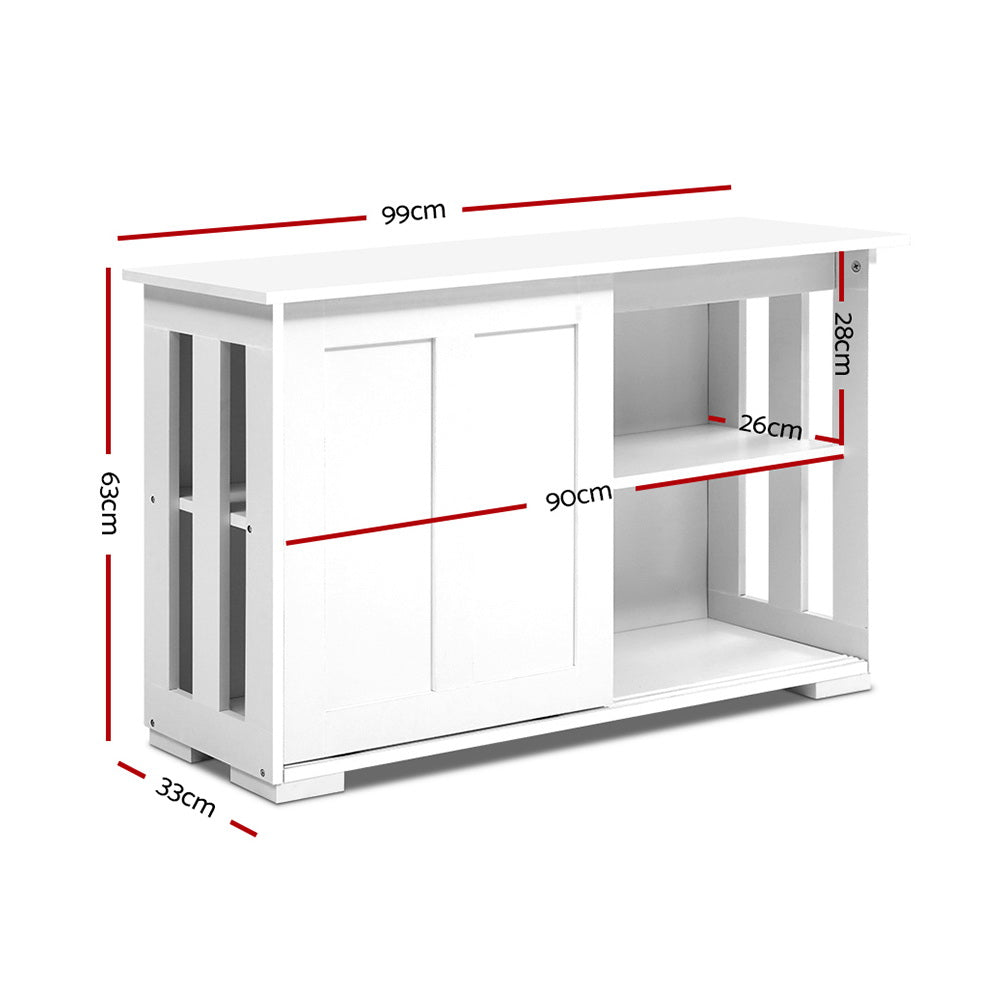 Artiss Buffet Sideboard Sliding Doors - SERA White FURNI-E-SIDE102-WH
