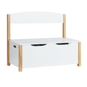 Keezi Kids Toy Box Chest Storage Blanket Children Organiser Seating Bench FURNI-E-STORAGE-A2514-WH