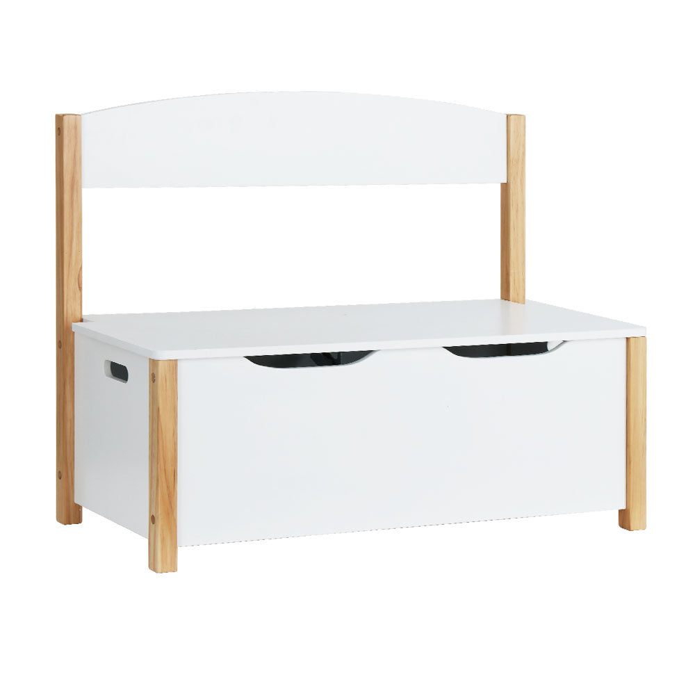 Keezi Kids Toy Box Chest Storage Blanket Children Organiser Seating Bench FURNI-E-STORAGE-A2514-WH