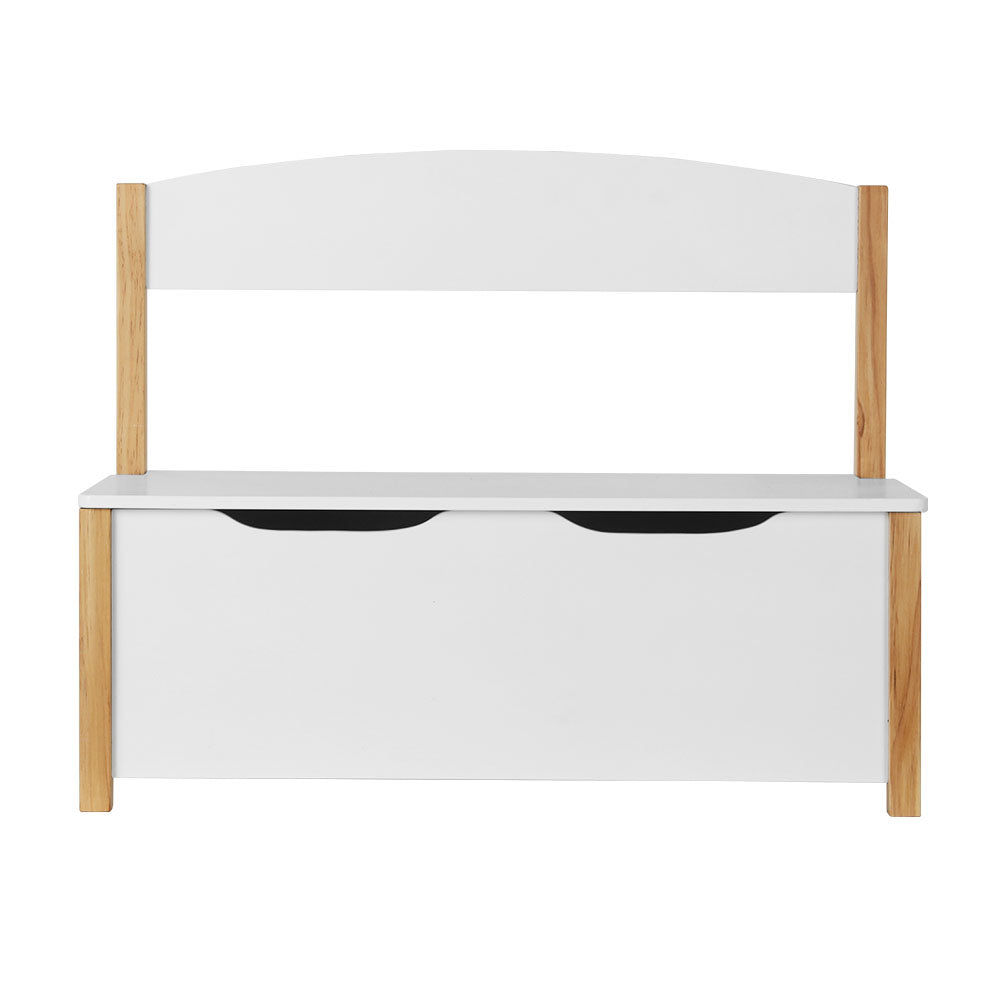 Keezi Kids Toy Box Chest Storage Blanket Children Organiser Seating Bench FURNI-E-STORAGE-A2514-WH