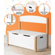 Keezi Kids Toy Box Chest Storage Blanket Children Organiser Seating Bench FURNI-E-STORAGE-A2514-WH