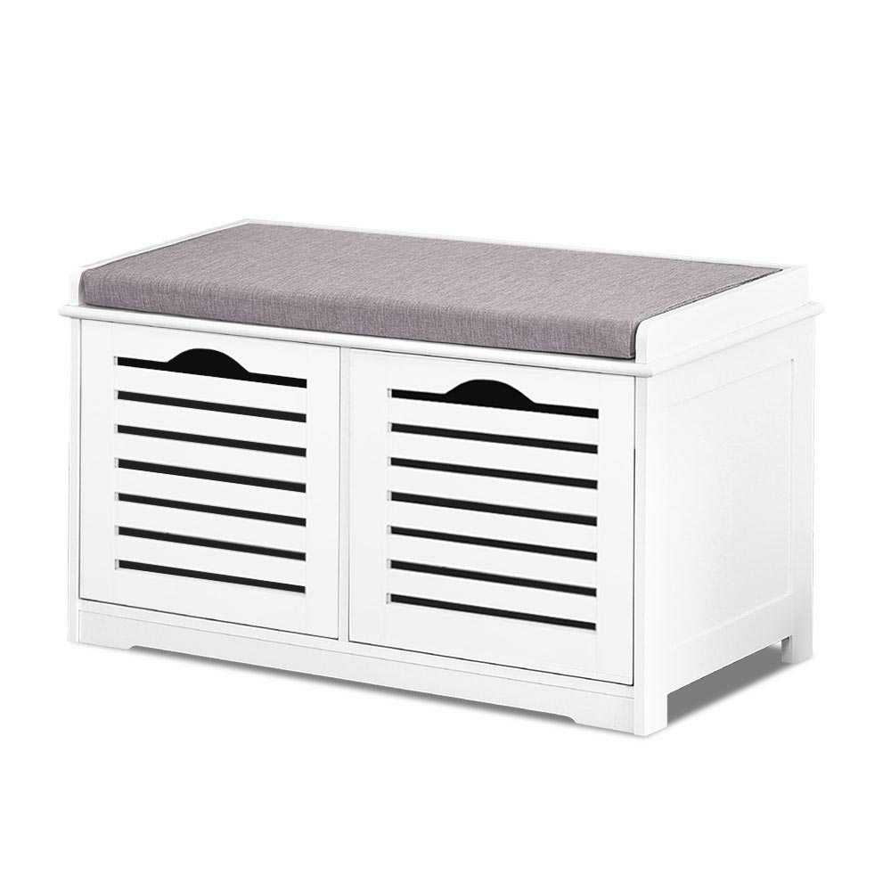 Artiss Shoe Rack Cabinet Bench White Caye FURNI-F-SH127-WH-GY