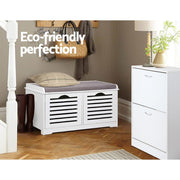 Artiss Shoe Rack Cabinet Bench White Caye FURNI-F-SH127-WH-GY