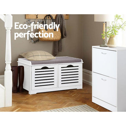 Artiss Shoe Rack Cabinet Bench White Caye FURNI-F-SH127-WH-GY