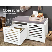 Artiss Shoe Rack Cabinet Bench White Caye FURNI-F-SH127-WH-GY