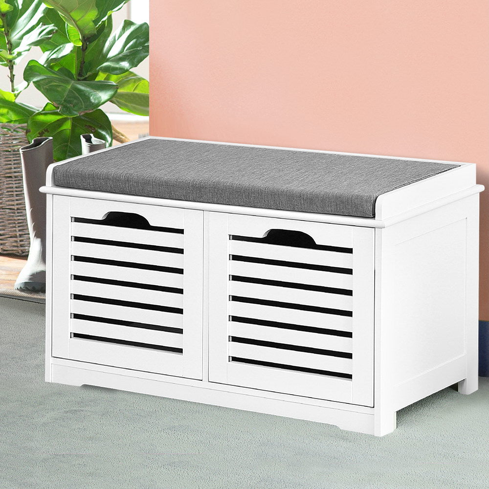 Artiss Shoe Rack Cabinet Bench White Caye FURNI-F-SH127-WH-GY