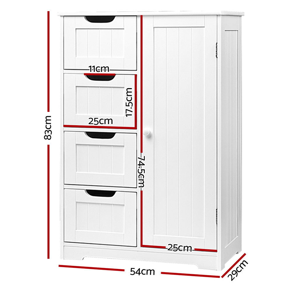Artiss Bathroom Cabinet Storage Drawers White FURNI-G-BATH-5078-WH