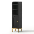 Artiss Bathroom Storage Cabinet Floor Organizer Toilet Corner Adjustable Black FURNI-G-BATH-AZ01-BK