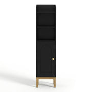Artiss Bathroom Storage Cabinet Floor Organizer Toilet Corner Adjustable Black FURNI-G-BATH-AZ01-BK