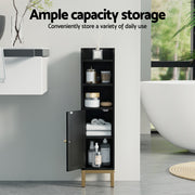 Artiss Bathroom Storage Cabinet Floor Organizer Toilet Corner Adjustable Black FURNI-G-BATH-AZ01-BK