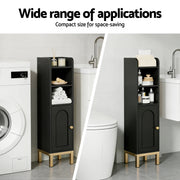 Artiss Bathroom Storage Cabinet Floor Organizer Toilet Corner Adjustable Black FURNI-G-BATH-AZ01-BK