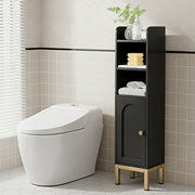 Artiss Bathroom Storage Cabinet Floor Organizer Toilet Corner Adjustable Black FURNI-G-BATH-AZ01-BK