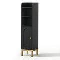 Artiss 2X Bathroom Storage Cabinet Floor Organizer Toilet Corner Adjustable Black FURNI-G-BATH-AZ01-BKX2