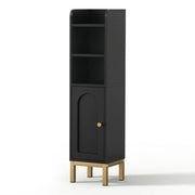 Artiss 2X Bathroom Storage Cabinet Floor Organizer Toilet Corner Adjustable Black FURNI-G-BATH-AZ01-BKX2