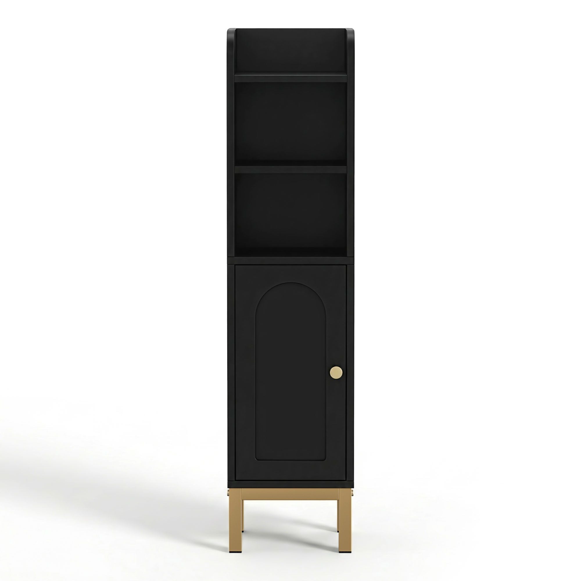 Artiss 2X Bathroom Storage Cabinet Floor Organizer Toilet Corner Adjustable Black FURNI-G-BATH-AZ01-BKX2
