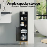 Artiss 2X Bathroom Storage Cabinet Floor Organizer Toilet Corner Adjustable Black FURNI-G-BATH-AZ01-BKX2