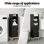 Artiss 2X Bathroom Storage Cabinet Floor Organizer Toilet Corner Adjustable Black FURNI-G-BATH-AZ01-BKX2