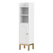 Artiss Bathroom Storage Cabinet Floor Organizer Toilet Corner Adjustable Shelf with Door White FURNI-G-BATH-AZ01-WH
