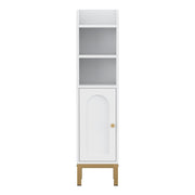 Artiss Bathroom Storage Cabinet Floor Organizer Toilet Corner Adjustable Shelf with Door White FURNI-G-BATH-AZ01-WH