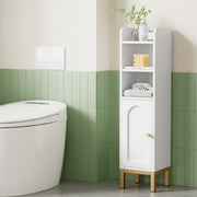 Artiss Bathroom Storage Cabinet Floor Organizer Toilet Corner Adjustable Shelf with Door White FURNI-G-BATH-AZ01-WH