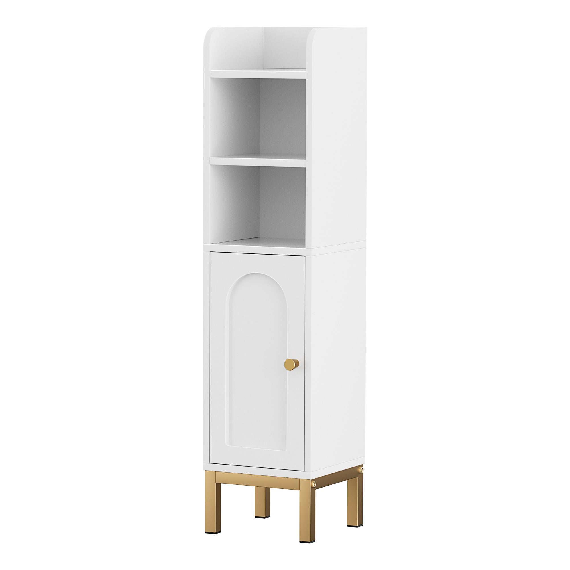 Artiss 2X Bathroom Storage Cabinet Floor Organizer Toilet Corner Adjustable Shelf with Door White FURNI-G-BATH-AZ01-WHX2