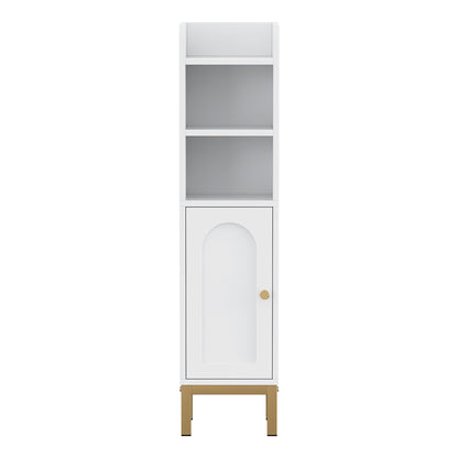 Artiss 2X Bathroom Storage Cabinet Floor Organizer Toilet Corner Adjustable Shelf with Door White FURNI-G-BATH-AZ01-WHX2
