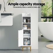 Artiss 2X Bathroom Storage Cabinet Floor Organizer Toilet Corner Adjustable Shelf with Door White FURNI-G-BATH-AZ01-WHX2