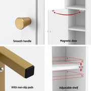 Artiss 2X Bathroom Storage Cabinet Floor Organizer Toilet Corner Adjustable Shelf with Door White FURNI-G-BATH-AZ01-WHX2