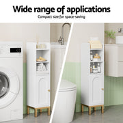 Artiss 2X Bathroom Storage Cabinet Floor Organizer Toilet Corner Adjustable Shelf with Door White FURNI-G-BATH-AZ01-WHX2